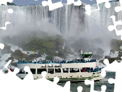 Ship, waterfall, Niagara Falls, cruise