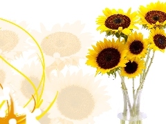 Nice sunflowers, Vase