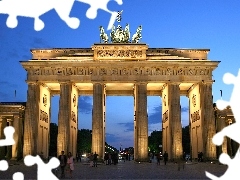 Berlin, The Brandenburg Gate, Night, Germany