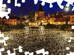 Prague, Town, Night, Czech Republic