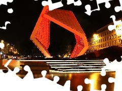 fountain, Poznań, Night, freedom