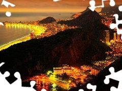 Rio de Janeiro, panorama, night, Brazil