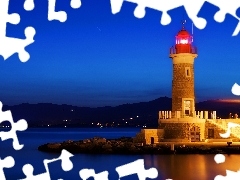 Night, Lighthouse, maritime