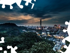 Taipei, China, Night, panorama, Town, Taiwan