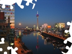 Night, Dusseldorf, port