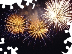 Night, firecrackers, New Year