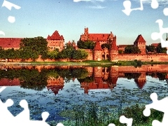 Castle, River, Nogat, Malbork