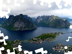 Norway, sea, Mountains, Lofoten