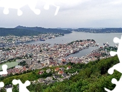 panorama, Bergen, Norway, town