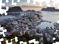 Norwegian Sea, Town, More og Romsdal Region, Norway, rocks, Alesund