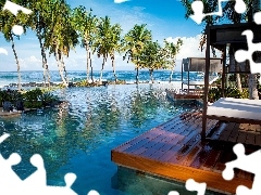 Ocean, indonesia, terrace, Pool, Hotel hall