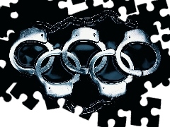 Olympic, handcuffs, logo