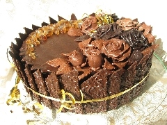 ornamentation, ribbon, chocolate, chocolate, Cake
