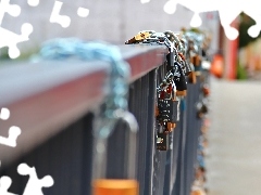 Padlocks, strings, Jordan, Poznań, bridge