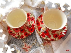 papavers, cups, china