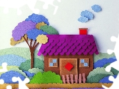 Home, Bush, Papier Art, trees