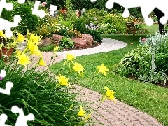 Path, Garden, Flowers