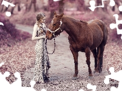 Path, Women, Horse