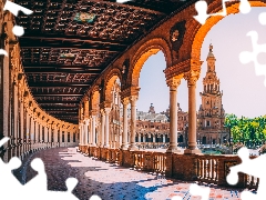 Plaza de Espana, pavilion, Andalusia, Seville, Spain