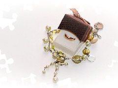 ring, beads, Pearl, box