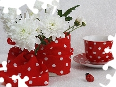 White, mug, peas, Flowers