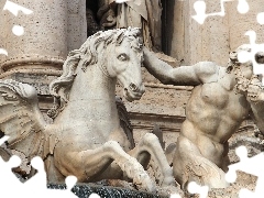 di trevi, statues, Pegasus, Rome