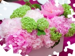 peony, bouquet, pink