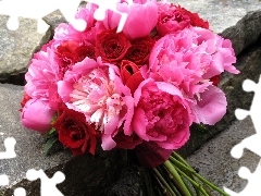 peony, bouquet, pink