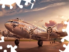 person, clouds, CD, Airports, Boeing 307