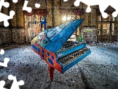 Uncared, ruin, Piano, room