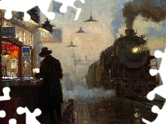picture, Train, steam