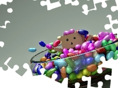 Danbo, color, pills, salad-bowl