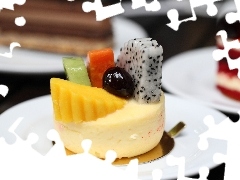 plate, dessert, Fruits