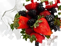 plateau, strawberries, blackberries