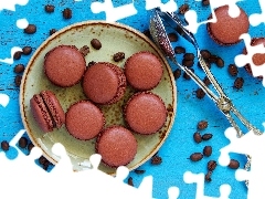 pliers, plate, grains, coffee, Macaroons