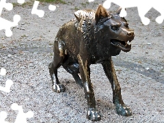 Wolf, old Zoo, Poznań, sculpture