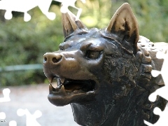 Wolf, old Zoo, Poznań, sculpture