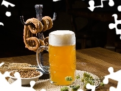 corn, Beer, pretzels, hop