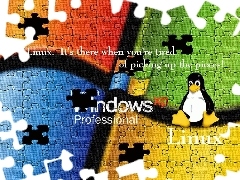 puzzle, logo, Linux