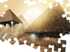 Pyramids, fantasy, Departing