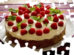 raspberry, dessert, Cake