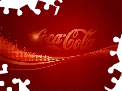 Red, background, Coca, cola, logo