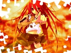 Shakugan No Shana, Red, Hair, Big Fire