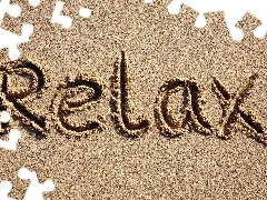 RELAX, text, Sand