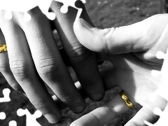 rings, hands, Golden