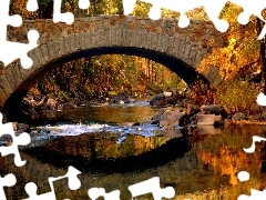 River, bridge, autumn