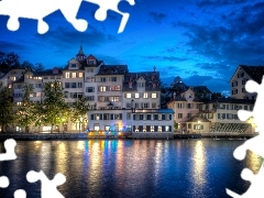 River, Switzerland, Houses