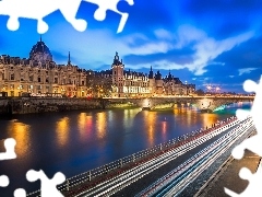 Paris, bridge, River, France