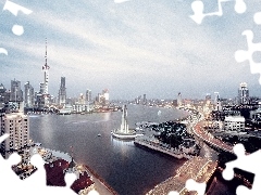 Town, China, River, Shanghai