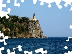 rocks, Lighthouses, sea
